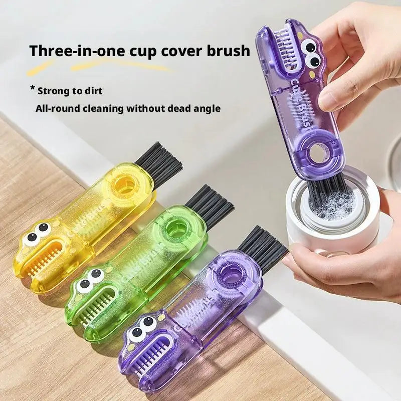 Cup Lid Brush Multi-functional 3in1 Cup Lid Gap Cleaning Brush Insulation Bottle Cleaning Tools Tiny Bottle Cup Lid Detail Brush