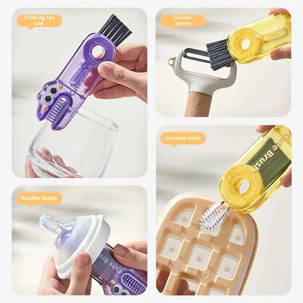 Cup Lid Brush Multi-functional 3in1 Cup Lid Gap Cleaning Brush Insulation Bottle Cleaning Tools Tiny Bottle Cup Lid Detail Brush
