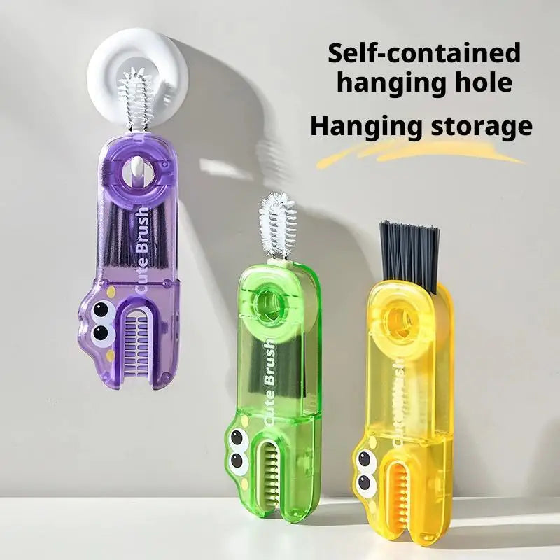 Cup Lid Brush Multi-functional 3in1 Cup Lid Gap Cleaning Brush Insulation Bottle Cleaning Tools Tiny Bottle Cup Lid Detail Brush