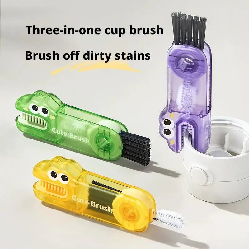 Cup Lid Brush Multi-functional 3in1 Cup Lid Gap Cleaning Brush Insulation Bottle Cleaning Tools Tiny Bottle Cup Lid Detail Brush