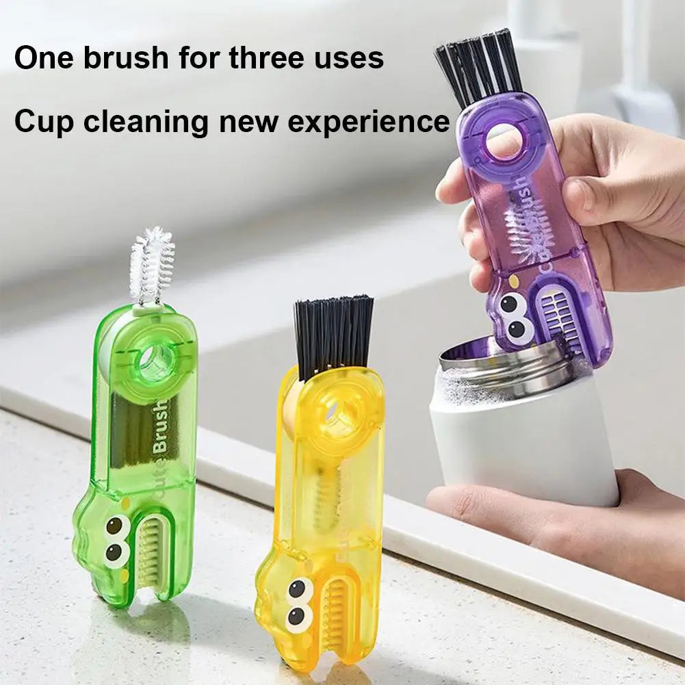 Cup Lid Brush Multi-functional 3in1 Cup Lid Gap Cleaning Brush Insulation Bottle Cleaning Tools Tiny Bottle Cup Lid Detail Brush